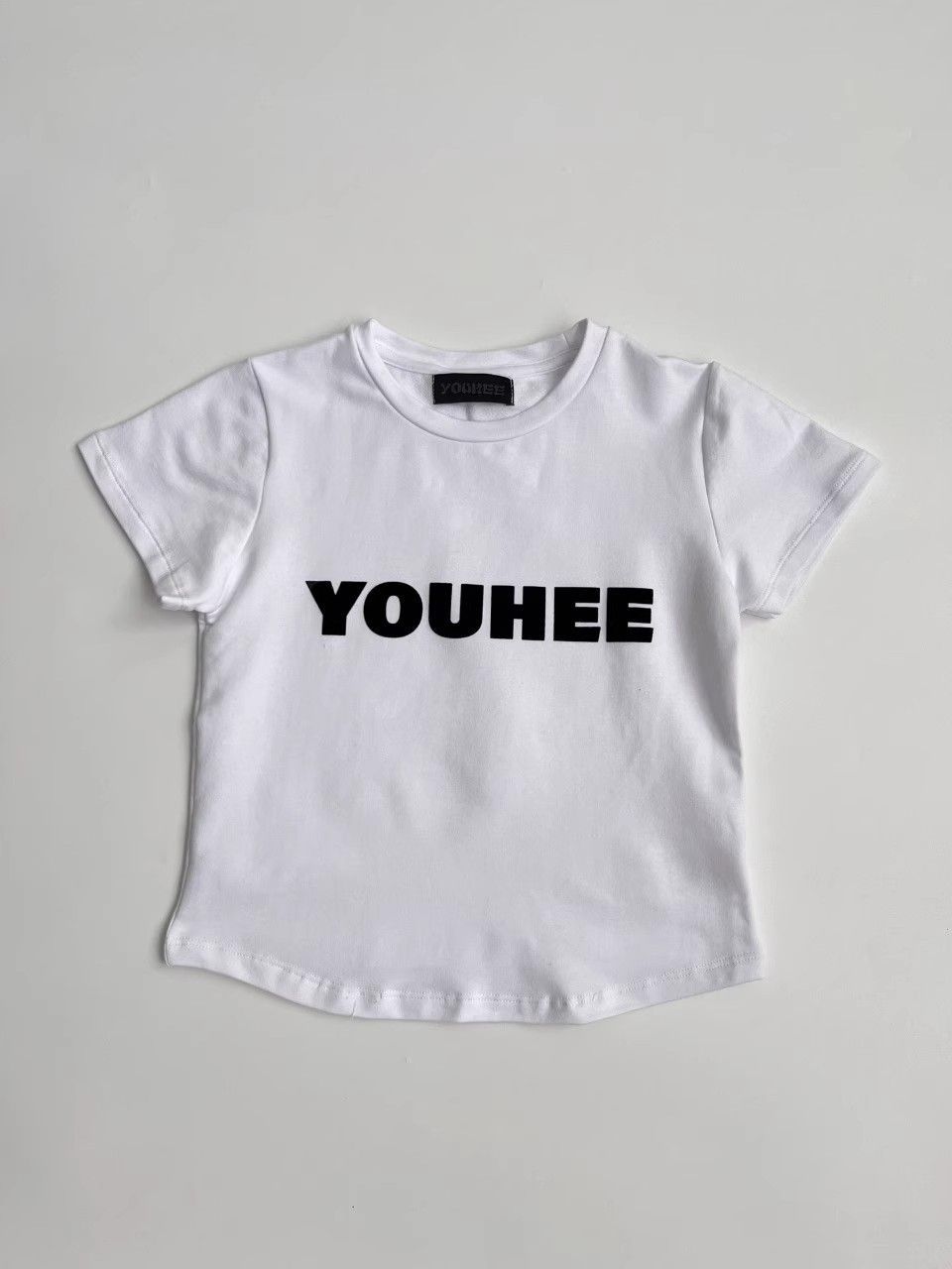 youhee ロゴプリントクロップドTシャツ レディース 韓国風ギャルコーデに