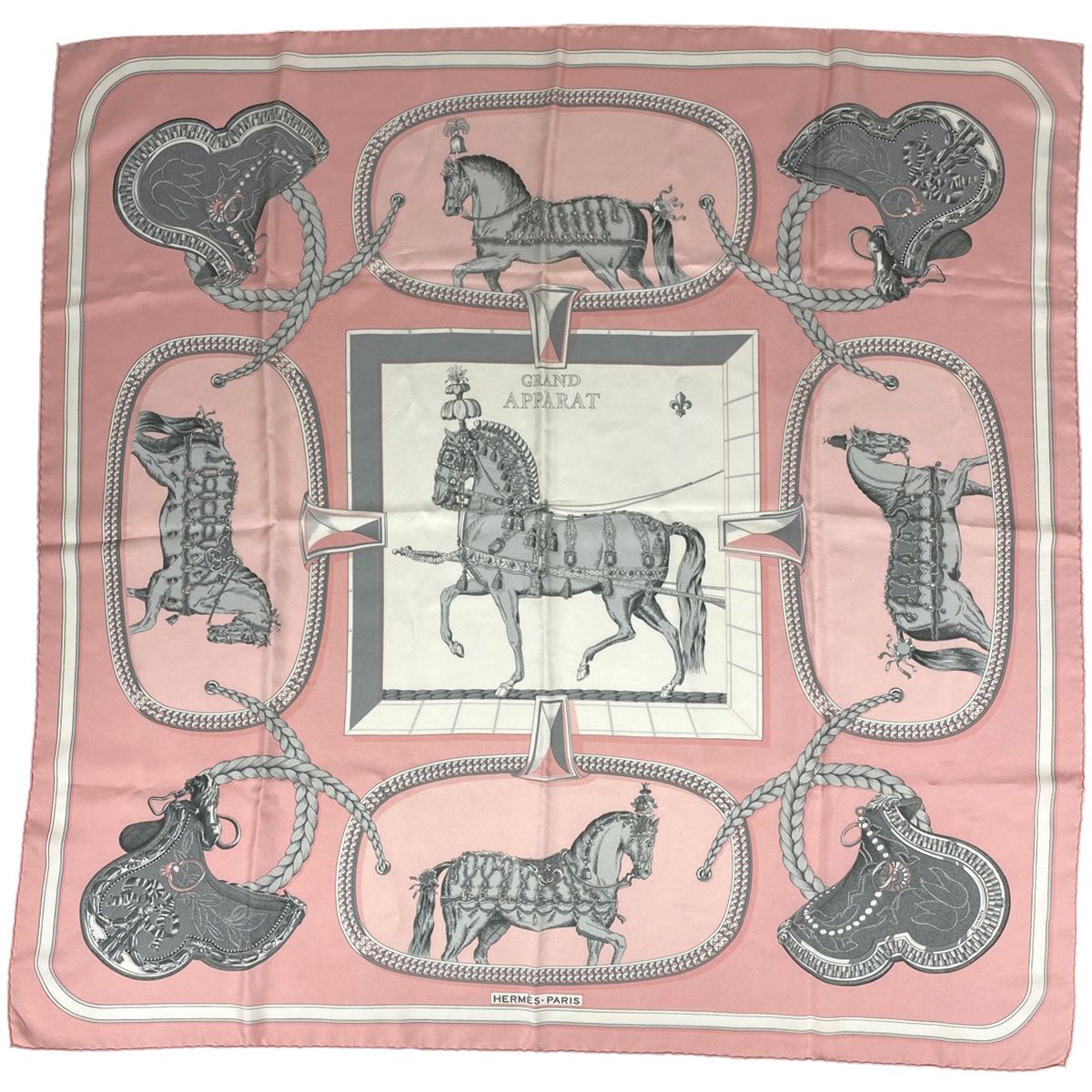 エルメス HERMES カレ 90 GRAND APPARAT 盛装の馬 スカーフ シルク 