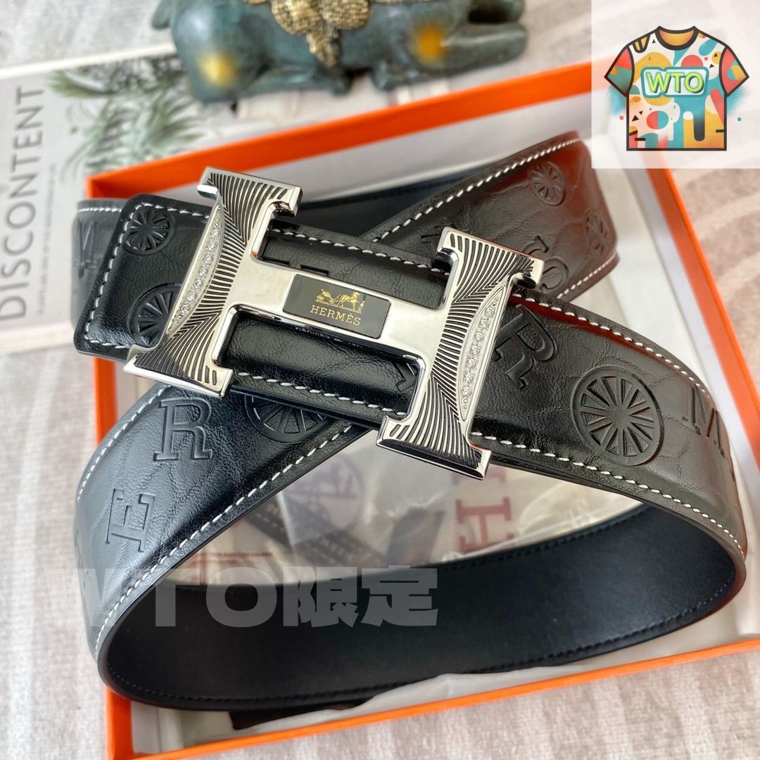 エルメス　専用品 HERMES エルメス ロゴ柄 ベルト02-SX77 - メルカリ