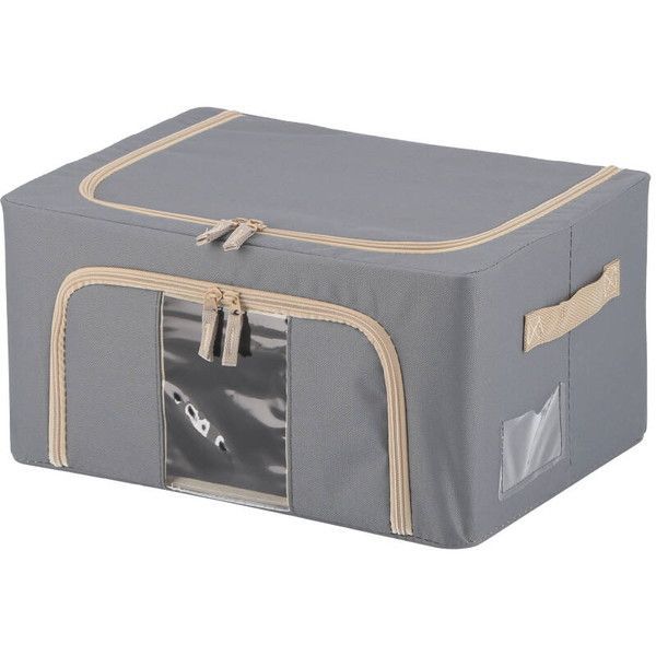 【まとめ】窓付＆積み重ね収納ボックス　２２Ｌ　ＧＹ 【×6セット】