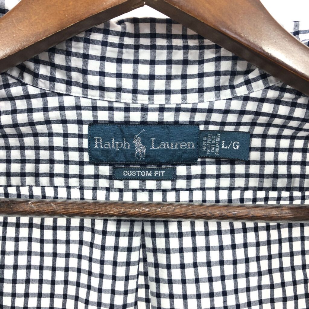 90年代 RALPH LAUREN ラルフローレン CUSTOM FIT 長袖シャツ