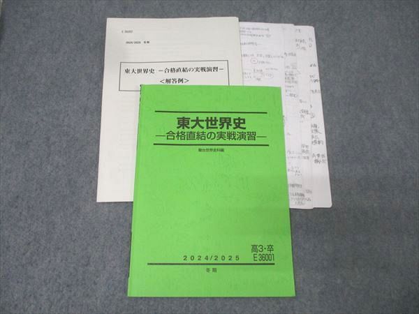 駿台 東京大学 東大世界史 合格直結の実戦演習 テキスト 2024 冬期 009s0D 駿台 東京大学 東大世界史 合格直結の実戦演習 テキスト 2024