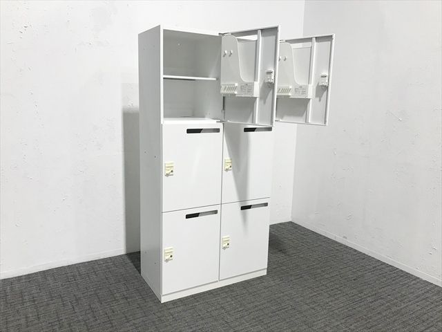 6人用パーソナルロッカー 鍵付き ダイヤル錠 2列3段 エディア コクヨ ホワイト