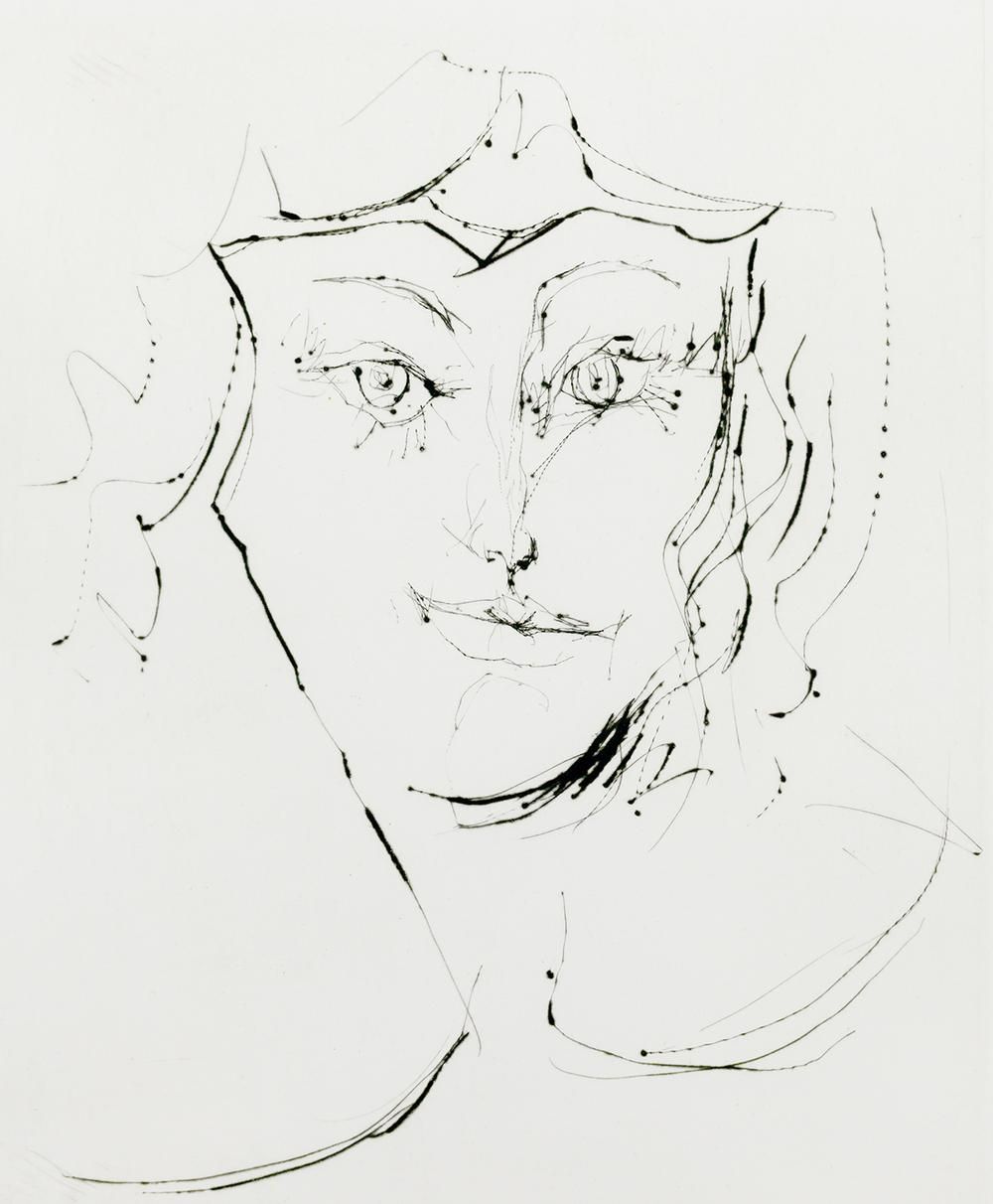 真作】【WISH】池田満寿夫「Yoko」銅版画 1980年作 直筆サイン