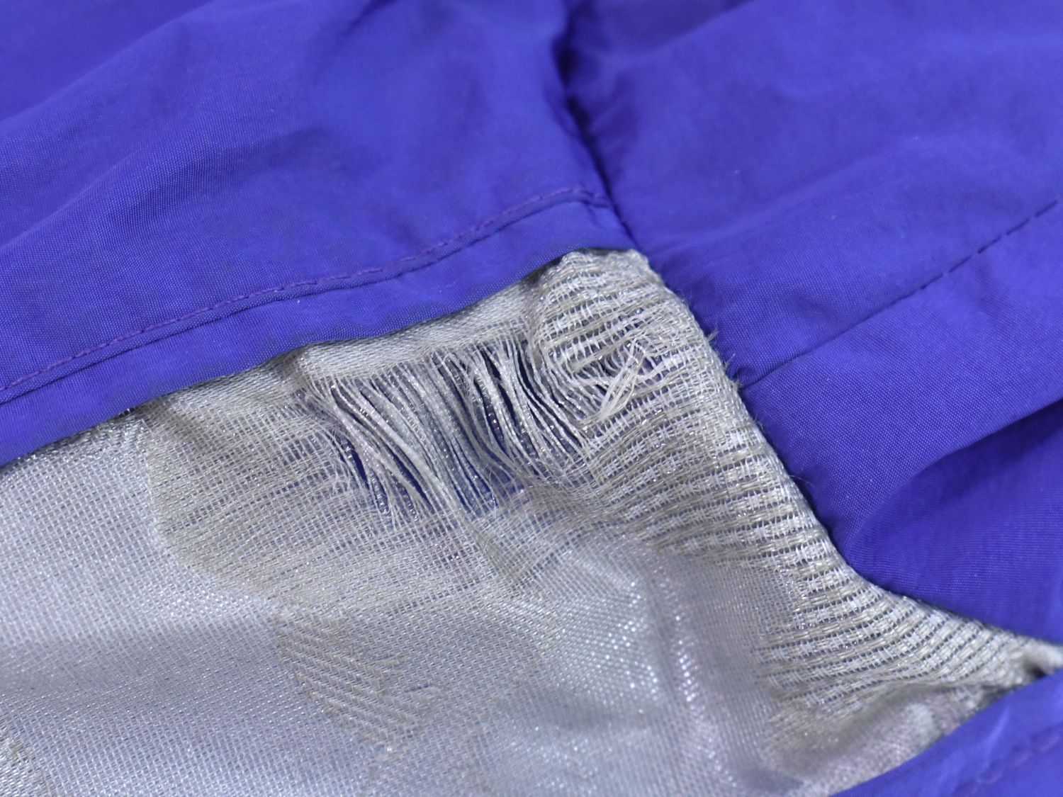 本物 シャネル CHANEL ナイロン ジャケット アウター 44 ブルー グレー  