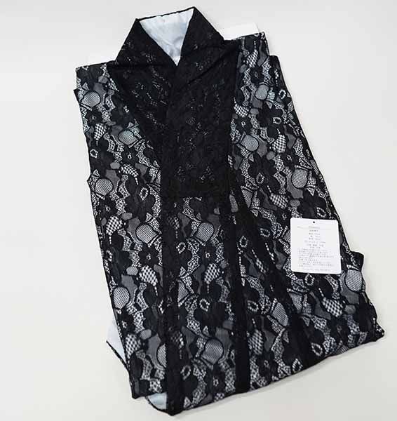 二尺袖着物 単品 仕立て上がり 総レース ショート丈 黒色 NO39479-5 二尺袖着物 単品 仕立て上がり 総レース ショート丈 黒色 NO39479-1