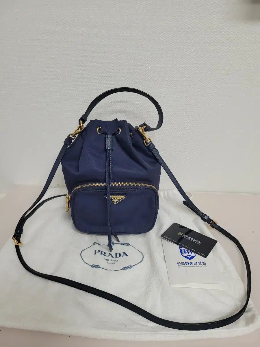 PRADA プラダ 巾着 バケットバッグ ネイビー 本物