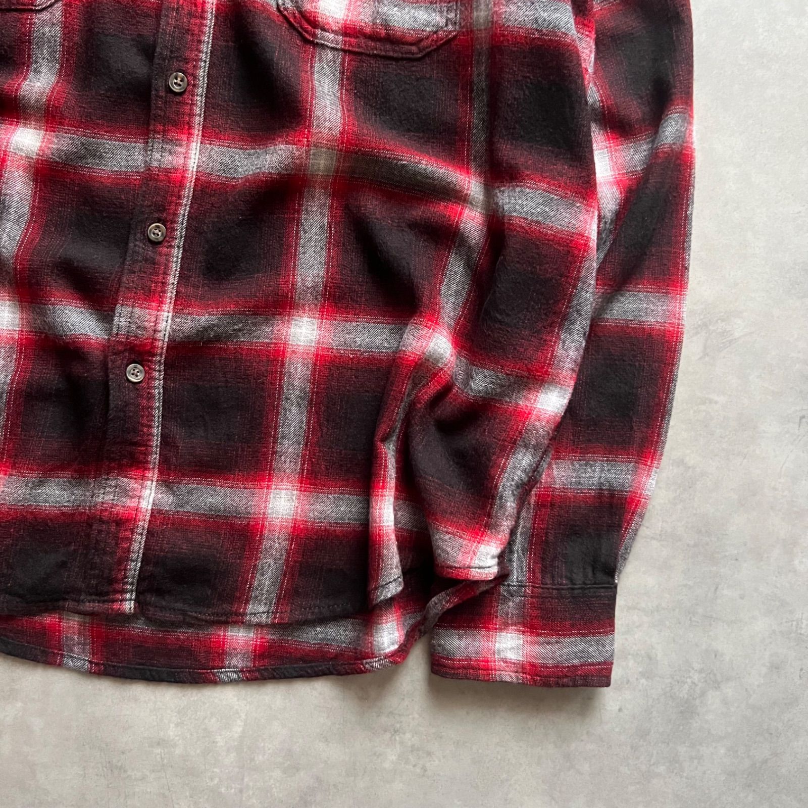 george ombre check shirt cotton×rayon ジョージ オンブレ