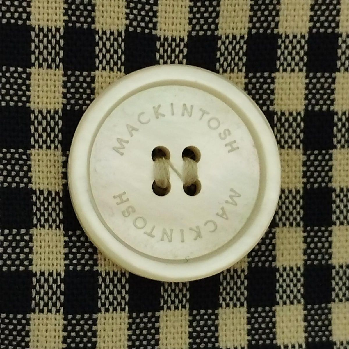 MACKINTOSH マッキントッシュ コート サイズ34 S レディース - アイボリー×ダークネイビー 長袖 チェック柄 春 秋 SIROKUMA-CORPORATION_COM