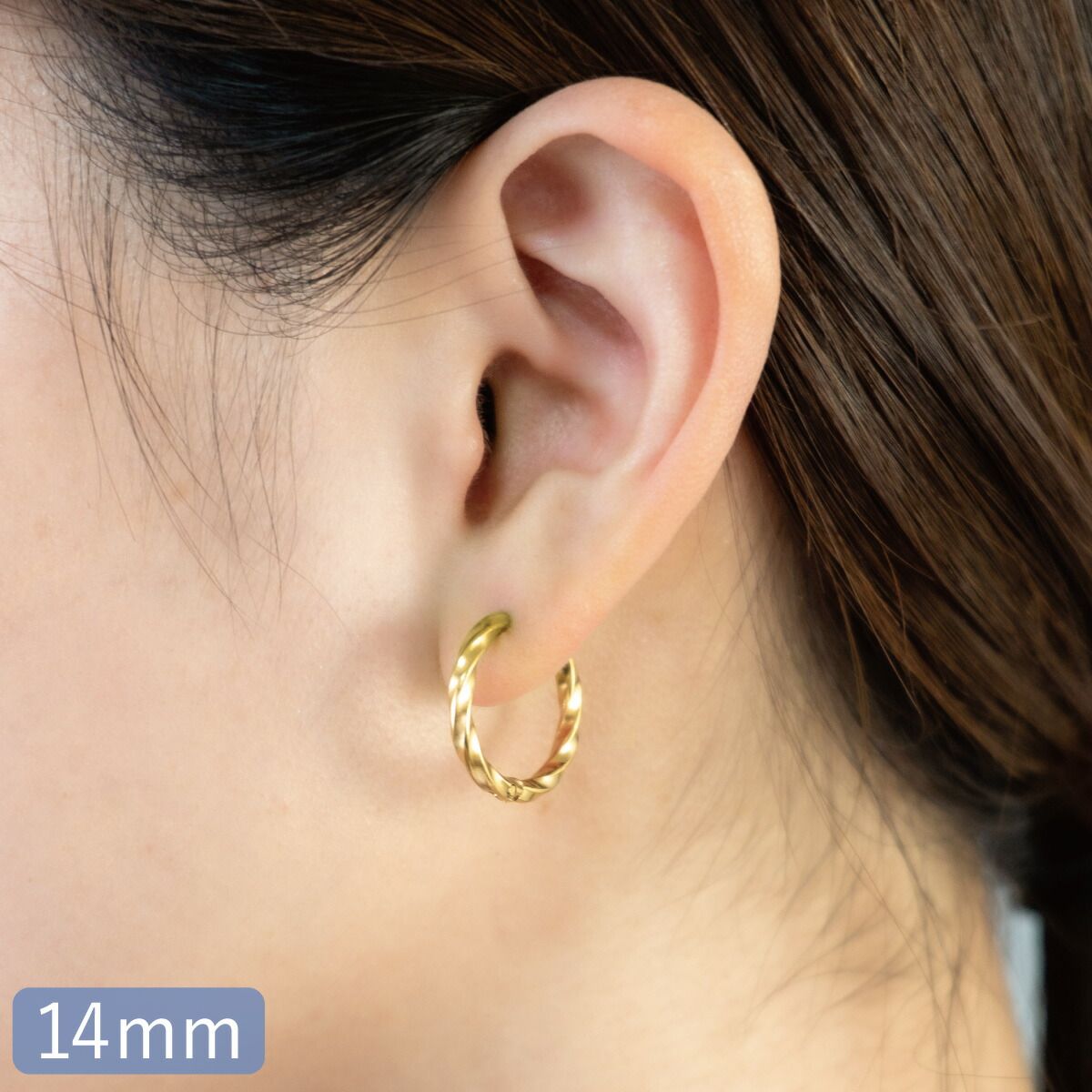 ピアス フープ レディース サージカルステンレス 両耳用 ひねり