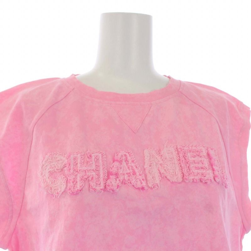 シャネル CHANEL 23SS ロゴ クロップド カットソー 半袖 ココ