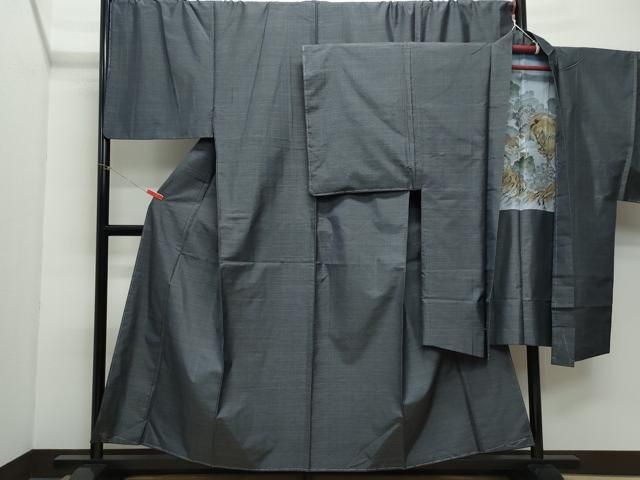 平和屋着物●男性 本場大島紬 アンサンブル 80亀甲 総詰め キングサイズ 正絹 ♥ CAAY3016vf