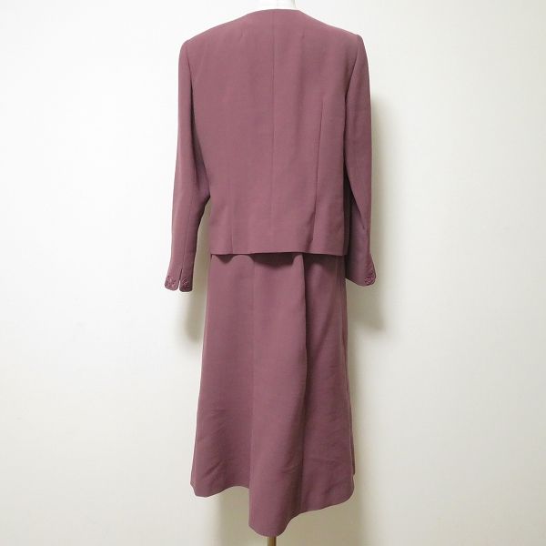 axc スズキノリオ Suzuki Norio スカートスーツ セットアップ 紫 オートクチュール ノー 花モチーフ ビーズ レディース 965652