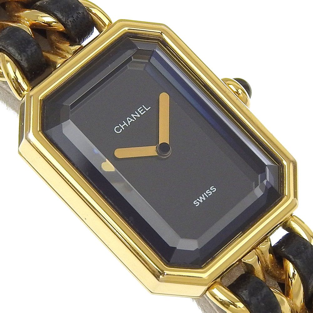 CHANEL】シャネル プルミエールL H0001 金メッキ×型押しレザー