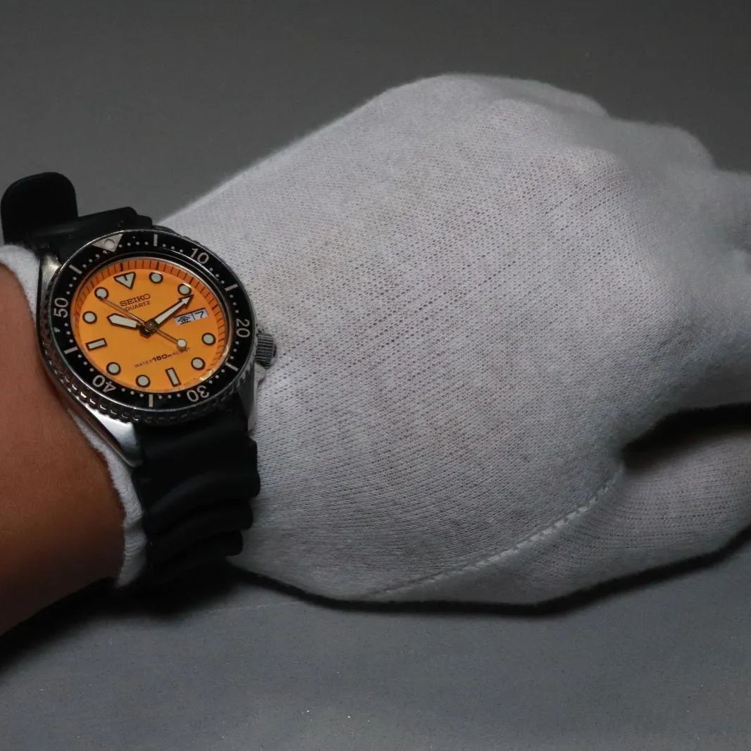 専用676 SEIKO 時計　メンズ　ダイバー　オレンダイヤル　デイト　80'S セイコー 150mダイバーズ オレンジ文字盤 6458-600A ボーイズ