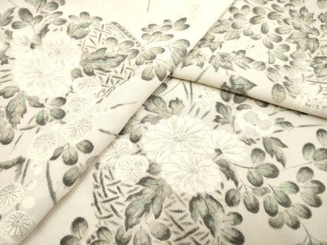 平和屋-こころ店□上質な小紋 型染め 花丸文 正絹 逸品 AAAK1607Aog おっき