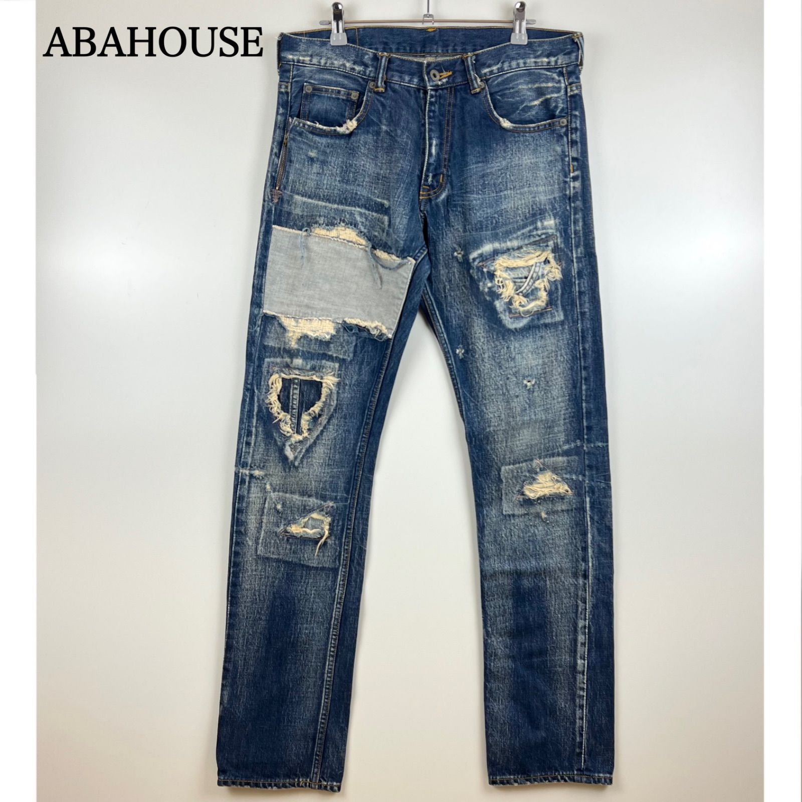 ABAHOUSE 00s y2k grunge BORO destroy crush denim pants 2 M 