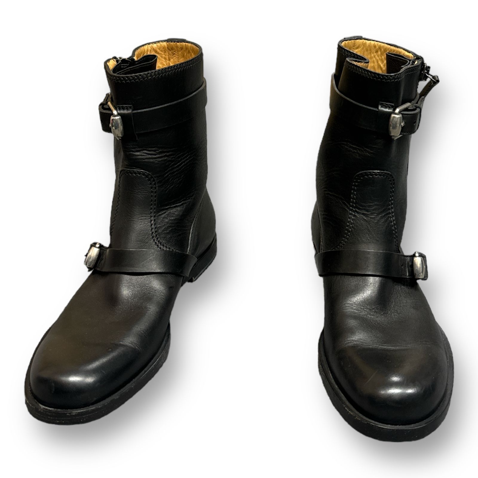 GUCCI サイドジップ レザー エンジニアブーツ 250484 ブラック 9
