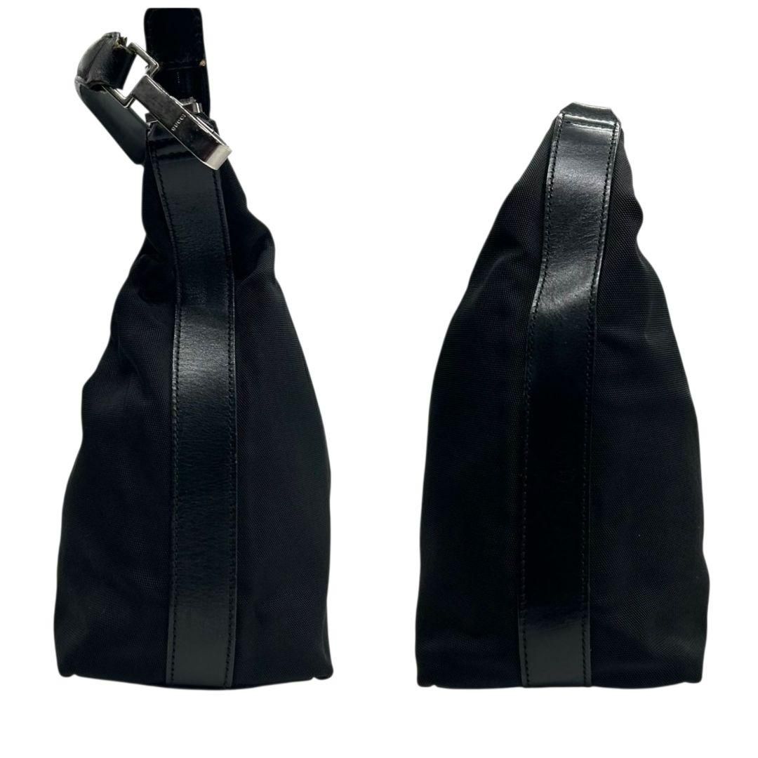 グッチ ハンドバッグ 黒 ワンショルダー ナイロン レザー GUCCI トート  