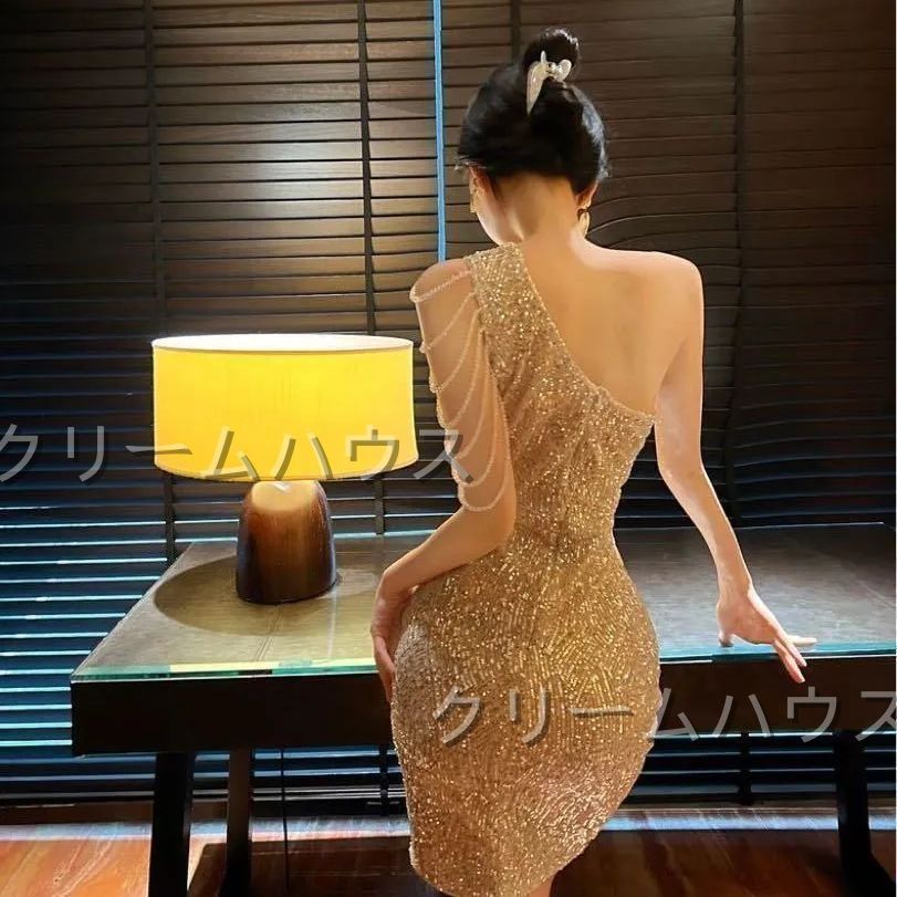 ゴージャスなスパンコール付きミニドレス♪キャバドレスとしても可♪ 新品未使用ゴージャスなスパンコール付きミニドレス♪キャバ