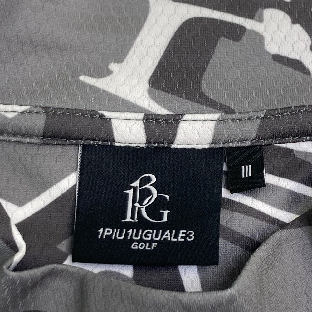 サイズ 3 1PIU1UGUALE3 GOLF GRT173 半袖モックネックTシャツ 総柄 グレー系 240101441186 ゴルフウェア メンズ ストスト WWW_USTAUSTRALIA_COM_AU