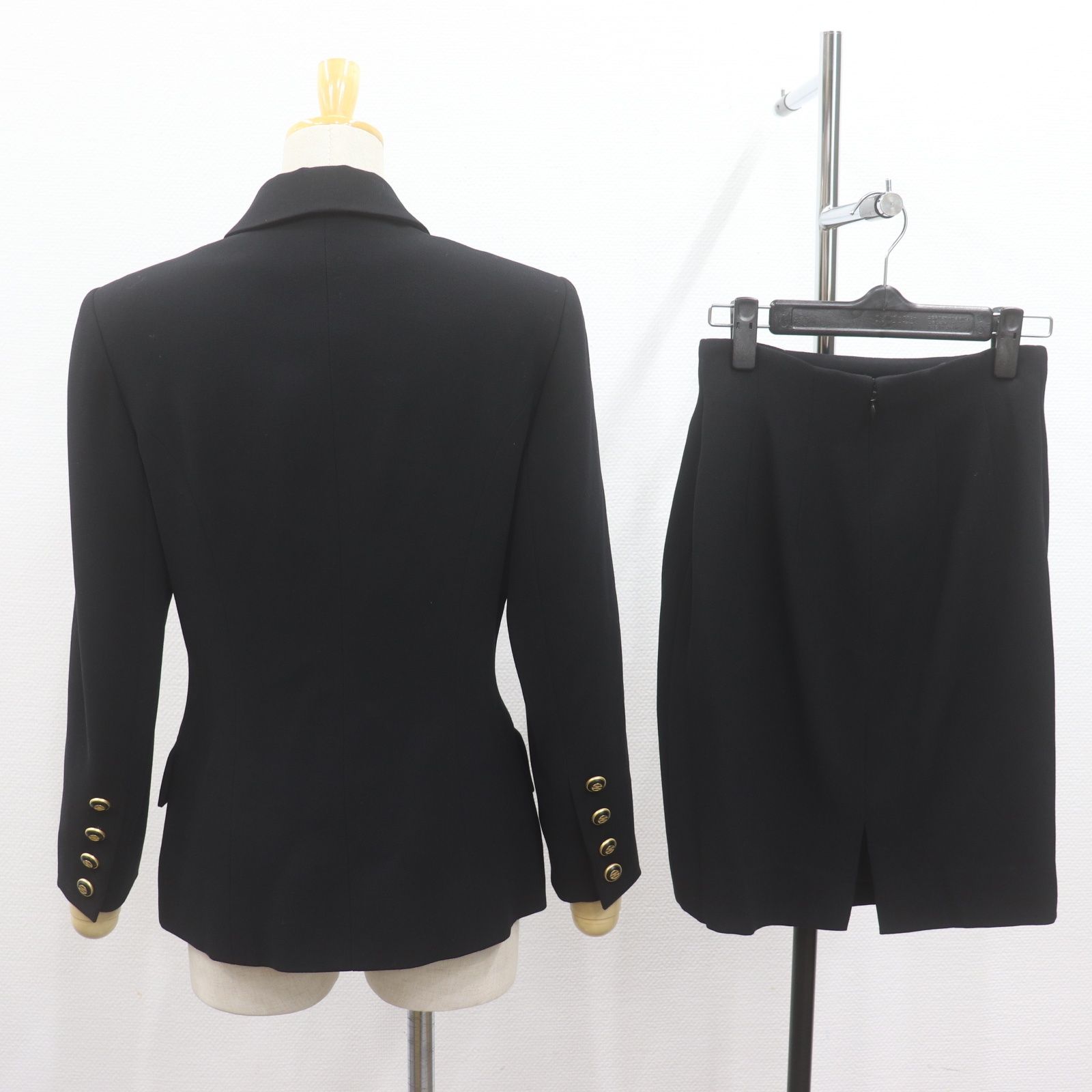 CELINE セリーヌ スカート ウール100％ SIZE 38 ネイビー やや傷