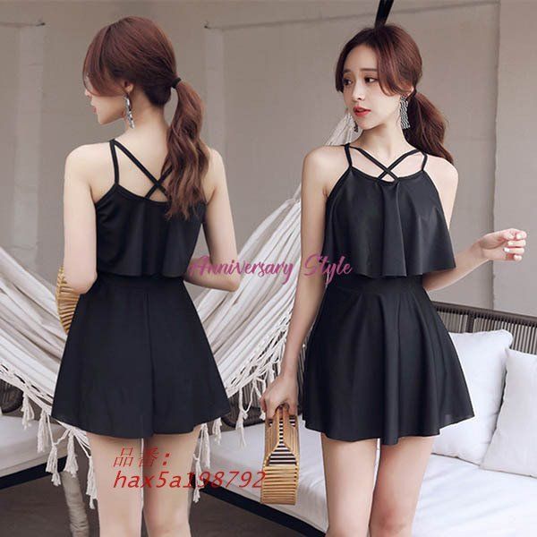 水着レディース 黒 XL 大きいサイズ スイムウェア 海 MZG-SZ80266 体型カバー ワンピース リゾート 海水浴 hax5a198792