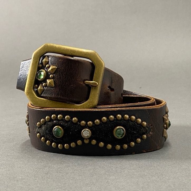 HTC レザーベルト ブラウンカラーストーン