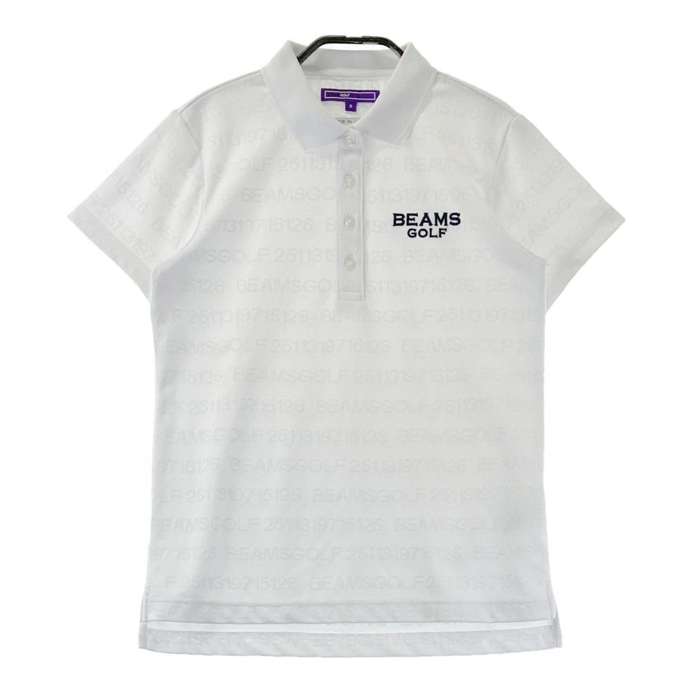 サイズ：S BEAMS GOLF ビームスゴルフ  半袖ポロシャツ 総柄 ホワイト系 [240101444478] ゴルフウェア レディース ストスト サイズ：S BEAMS GOLF ビームスゴルフ 半袖ポロシャツ 総柄