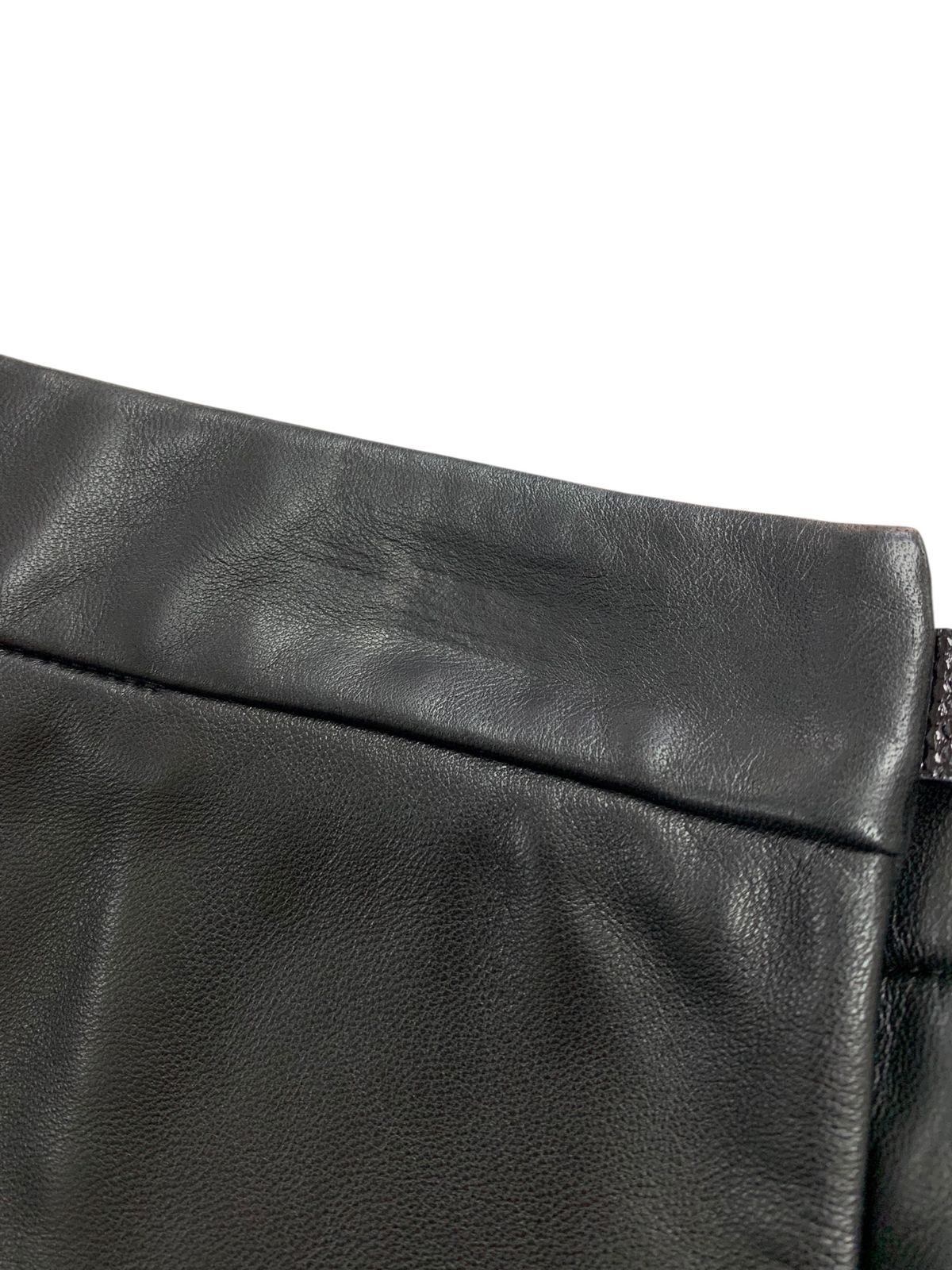 ロエベ 17108410000 スカート 34 ブラック ラムレザー プリーツ 蛇  