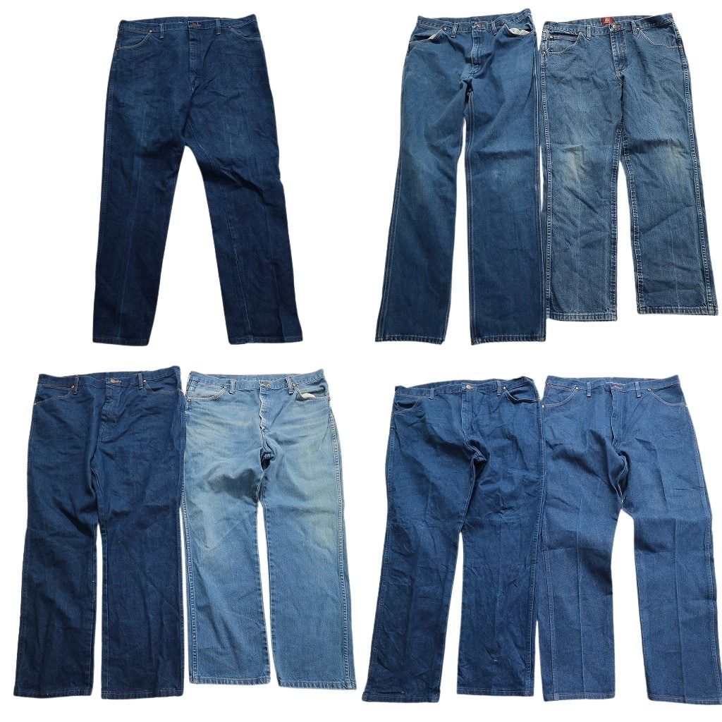 古着卸 まとめ売り Wrangler ラングラー パンツ 7枚セット (メンズ 36 /38 /40 /42 ) インディゴブルー フェード 中古 古着 MY1875