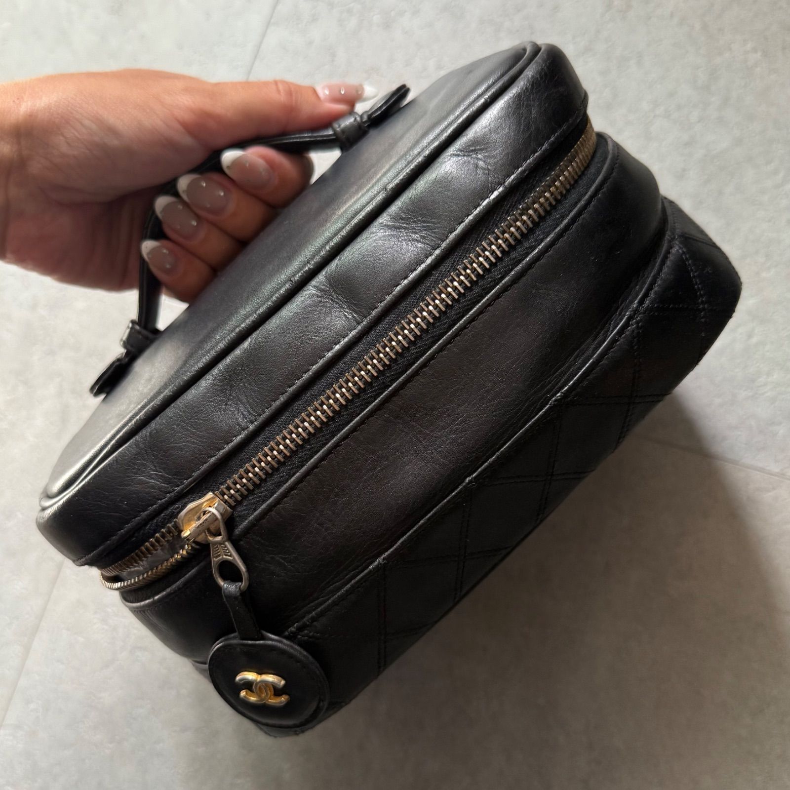 CHANEL シャネル ビコローレ バニティバック ラムスキン ハンドバック