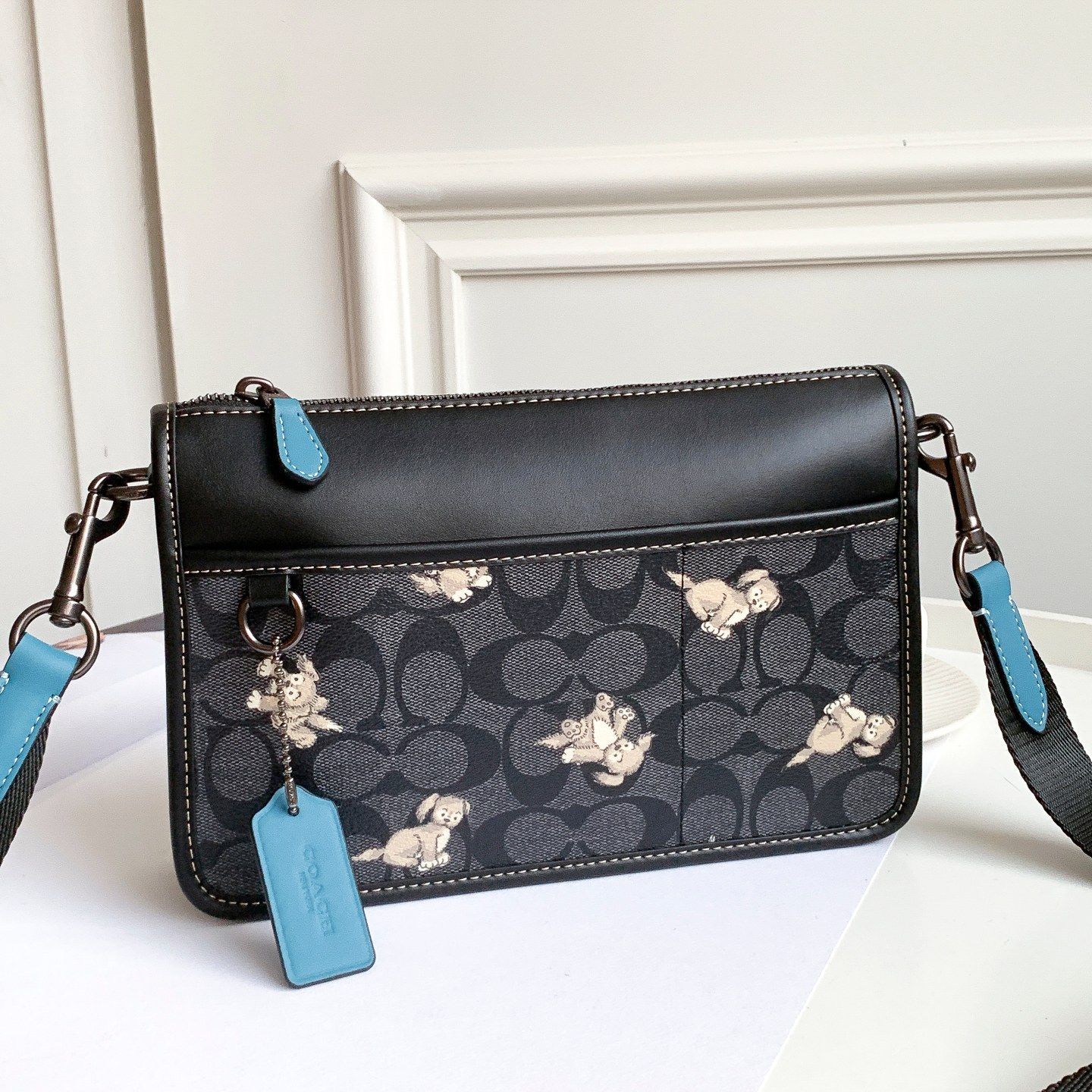 COACH◇ショルダーバッグ/レザー/ブルー/無地/CC131 - メルカリ 