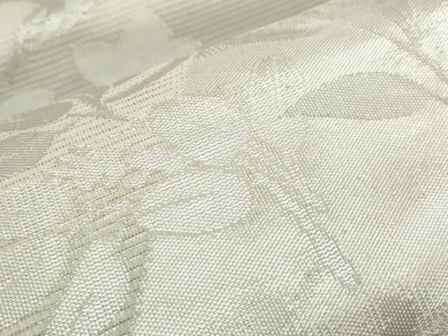 平和屋着物＊夏物 九寸名古屋帯 流水花文 銀糸 正絹 逸品 CAAW6763th