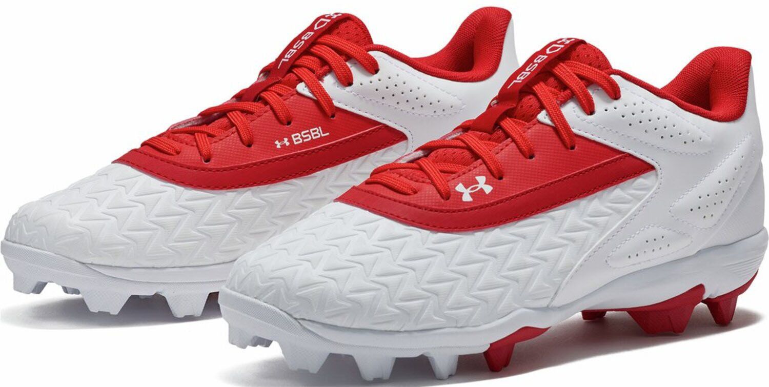 野球 ポイントスパイク アンダーアーマー レッド ホワイト ソフトボール ベース UNDER ARMOUR あすつく アンダーアーマー 野球用 スパイク