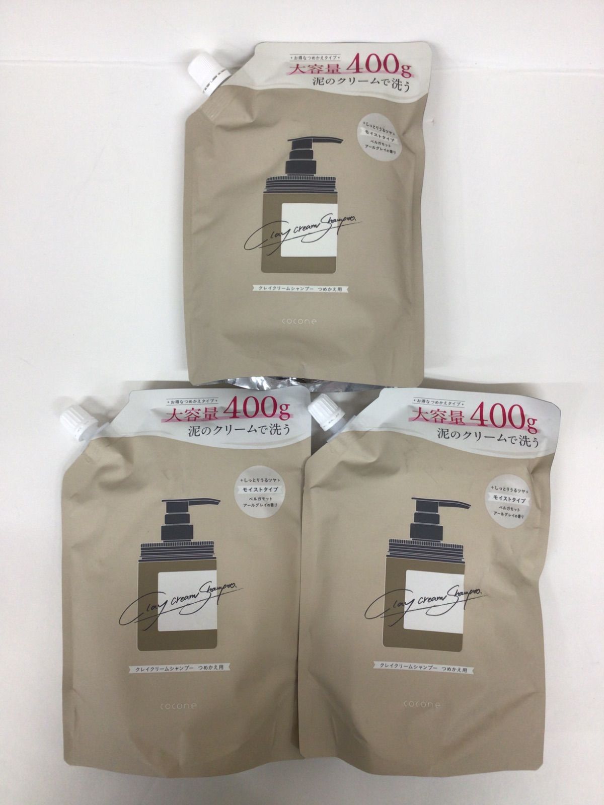 新品未開封】cocone クレイクリームシャンプー 詰め替え400g × 3個 cocone / クレイクリームシャンプースムース 詰め替え(400g)の