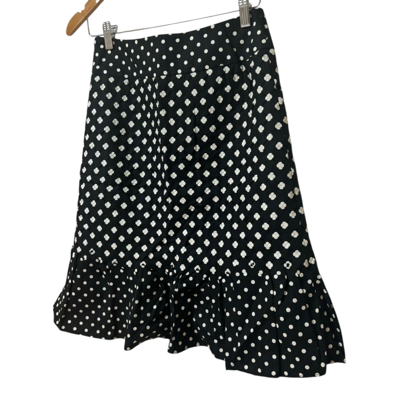 TO BE CHIC ドット柄フレアスカート ブラック TO BE CHIC ドット柄