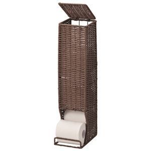 12個セット トイレットペーパーホルダー|トイレットペーパー収納 ブラウン 幅13.5×奥行18.5×高さ56cm