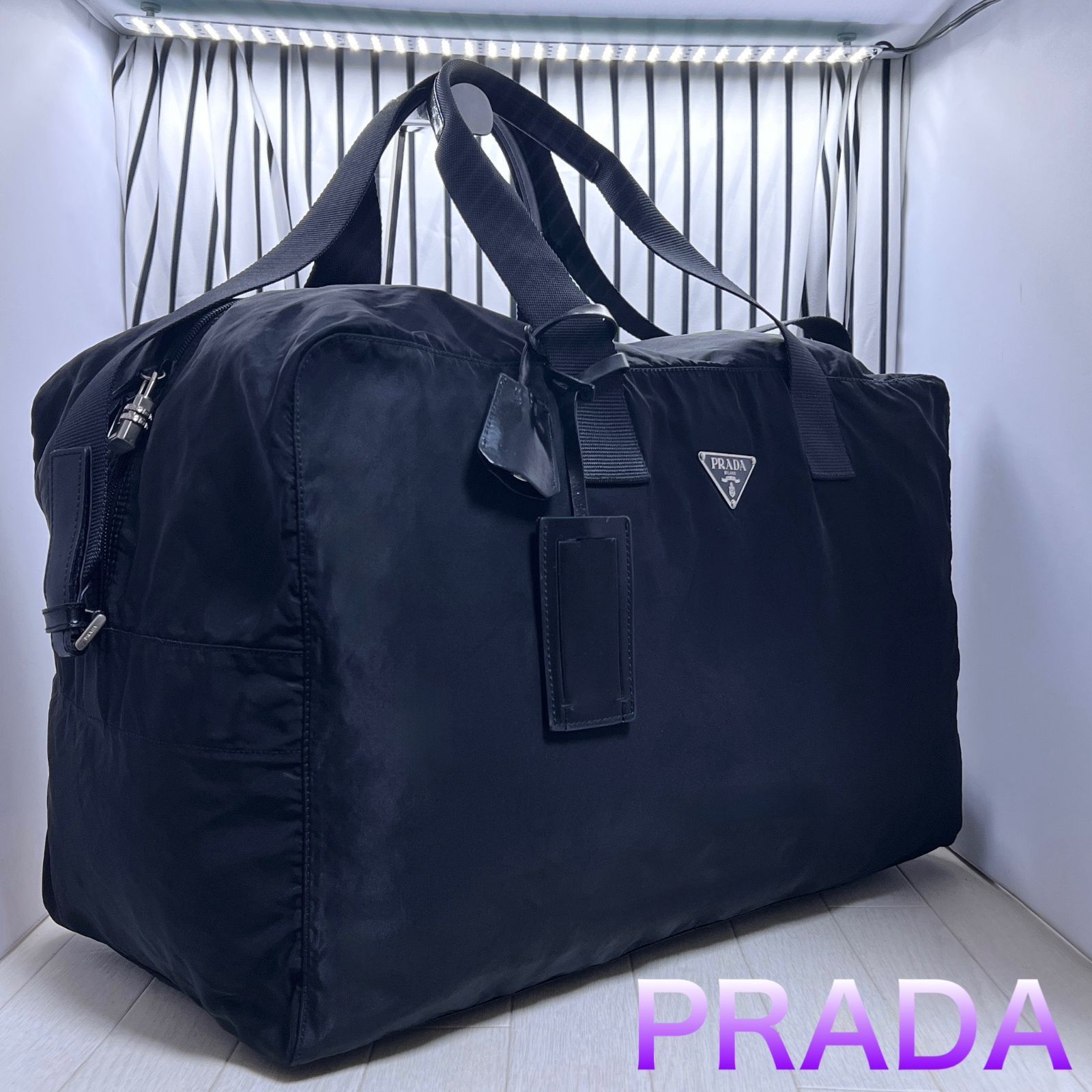 【格安】PRADA×プラダ  2Way斜めがけ特大パドロックボストンバッグ