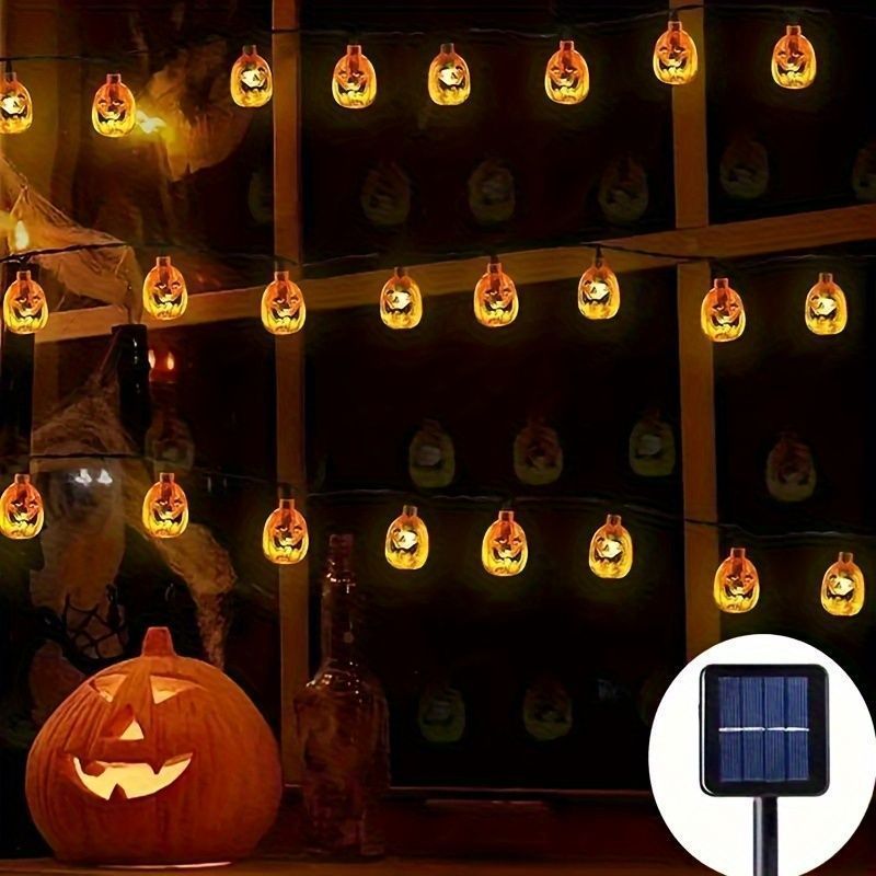 ライト ハロウィンライト ソーラー式 ハロウィンパンプキンストリングライト LEDソーラーストリングライト 8モード パンプキン ハロウィーンの装飾 ライト 庭 バルコニー 芝生 フェンスの装飾ライト パーティー カラーライト 長さ5メートル 20個のライト