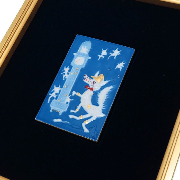 マイセン　MEISSEN　青のメルヘンシリーズ　狼と七匹の子ヤギ　陶板画 p_princeコレクション 【p_prince】☆マイセン陶板画 狼と七匹の