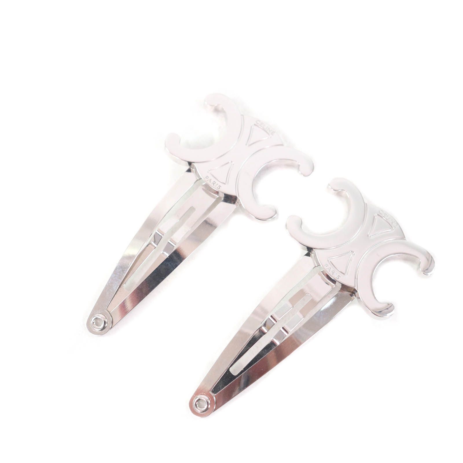 極美品☆CELINE セリーヌ トリオンフ ロゴ入り ヘアクリップ ヘア