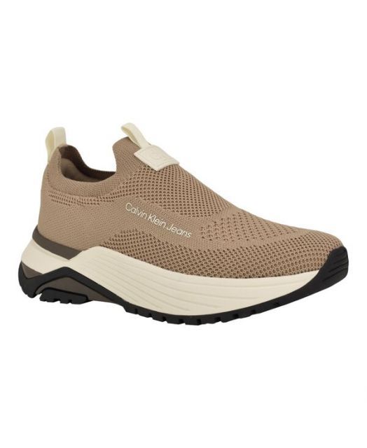 【送料無料】 カルバンクライン レディース スニーカー シューズ Women's Alvea Knit Pull-On Sneakers Beige