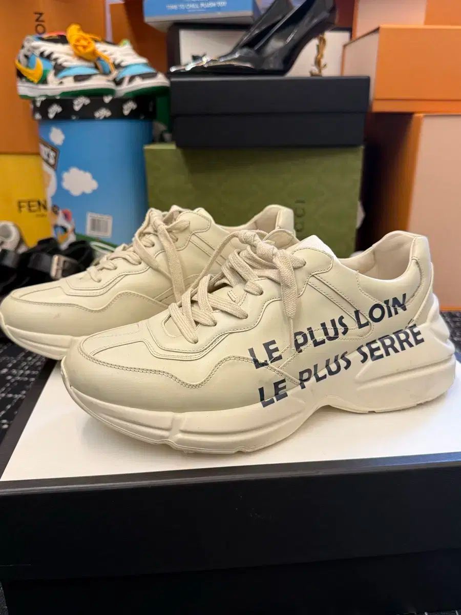 グッチ 錨 プリント 厚底 フラットフォーム メンズ 白