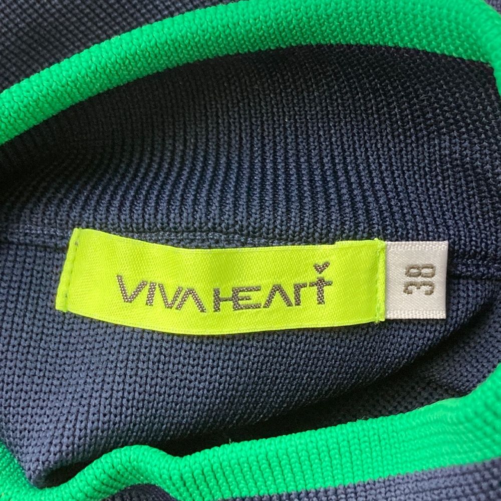 サイズ：38 VIVA HEART ビバハート 012-69910 ハイネック 長袖 ニットワンピース  ネイビー系 [240101469232] ゴルフウェア レディース ストスト サイズ：38 VIVA HEART ビバハート 012-69910 ハイネック 長袖
