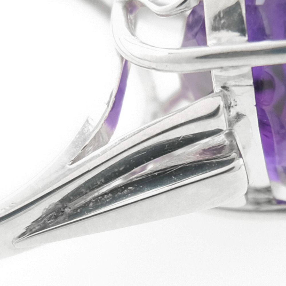 ノーブランド K14ホワイトゴールド アメジスト 公式 8.5 レディース