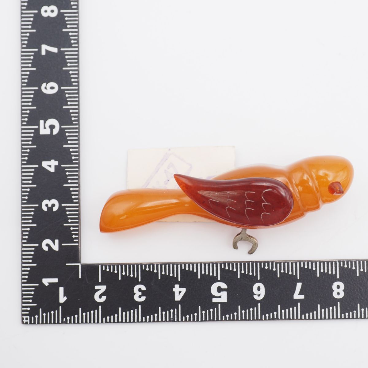 G267 琥珀 コハク アンバー ブローチ バード デザイン ヴィンテージ SIROKUMA-CORPORATION_COM