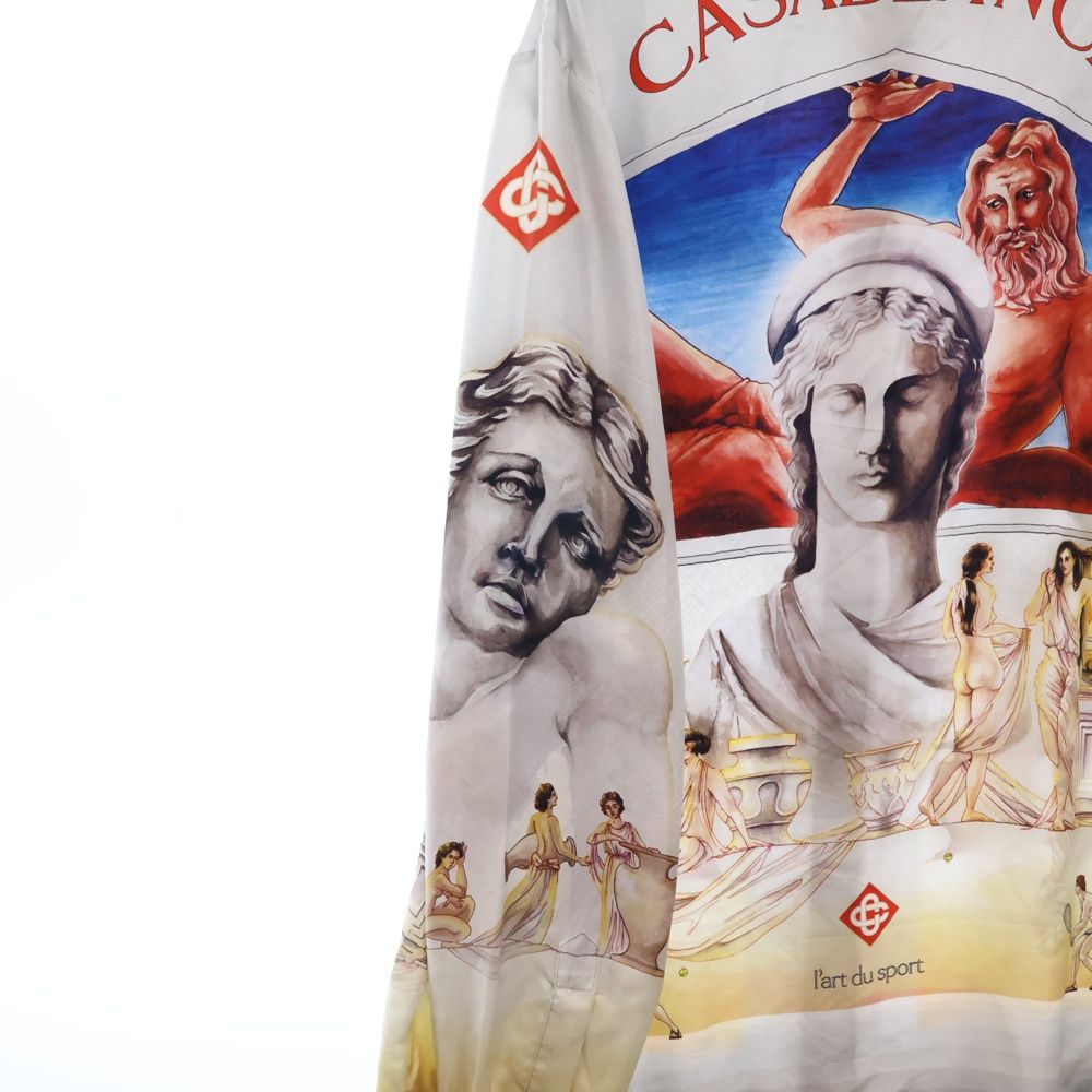 Casablanca カサブランカ シルク長袖シャツ CASABLANCA(カサブランカ) シルクシャツ MF20-SH-006 ホワイト