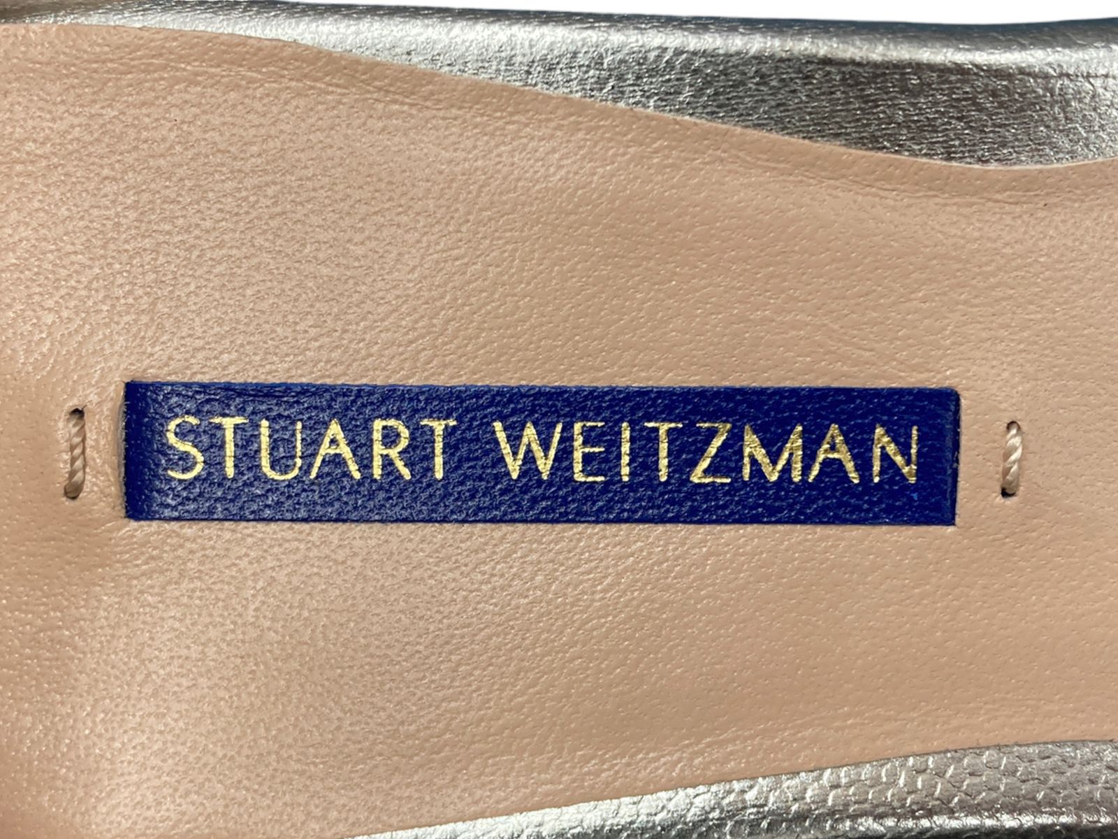 STUART WEITZMAN (スチュワートワイツマン) NUDISTJUNE サンダル レザー パンプス ストラップ 37.5 US7  ZB65969 シルバー /004