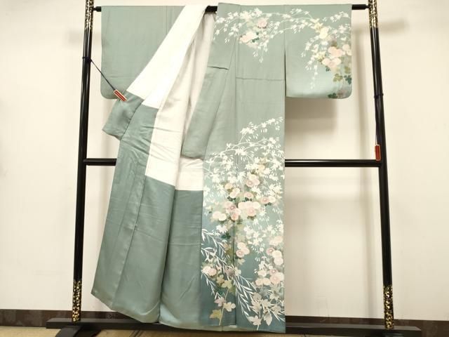 平和屋着物□写真家・秋山庄太郎 訪問着 舞蝶文 暈し染め